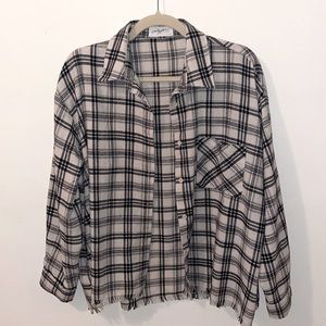 Carly Jean Los Angeles Flannel Plaid Button Down Shirt Size S